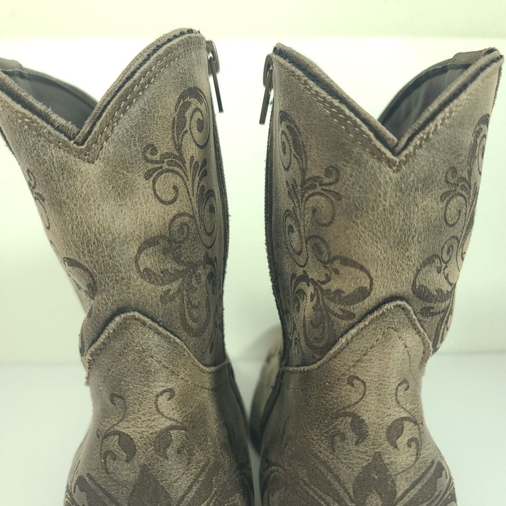 Roper Short Stuff Womens Size 11 Western Boots Ankle Booties Brown Side Zip EUC - Picture 10 of 16